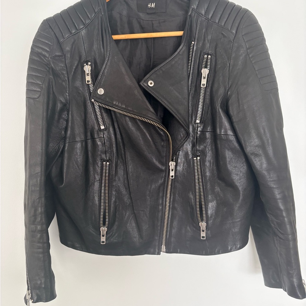 Women's Black Genuine Leather Biker Jacket